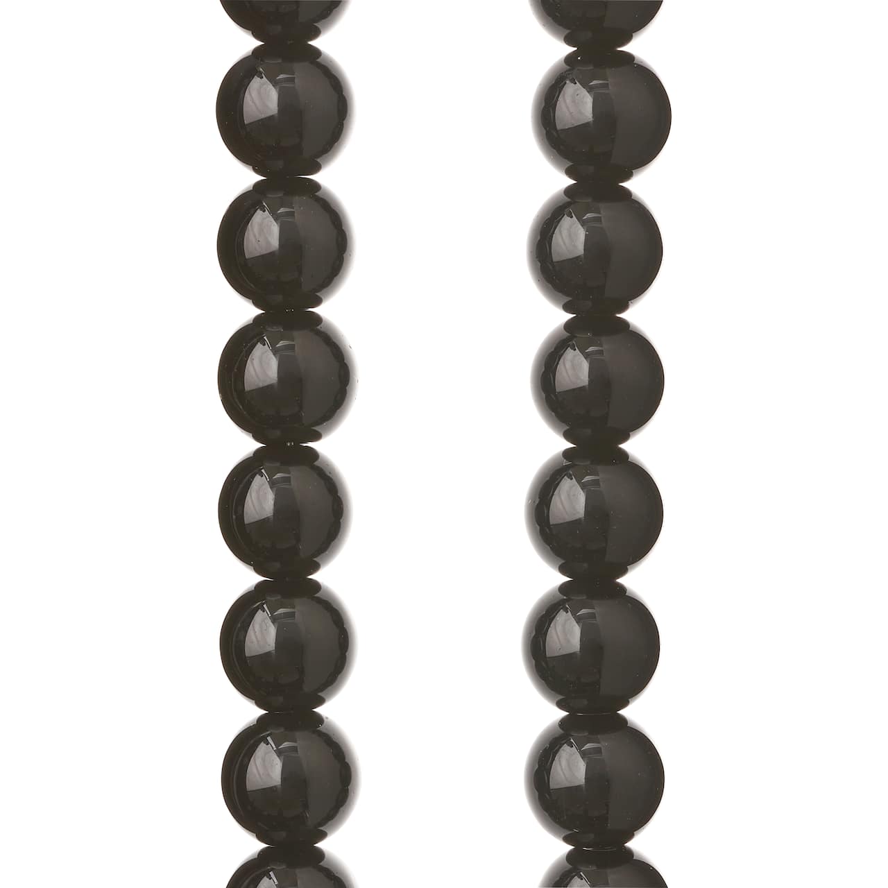 Perles rondes en verre noir de 10 mm de Bead Landing